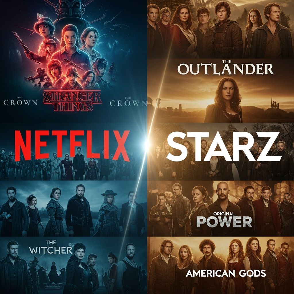 Discover premium Netflix Original content accessible through Starz subscription